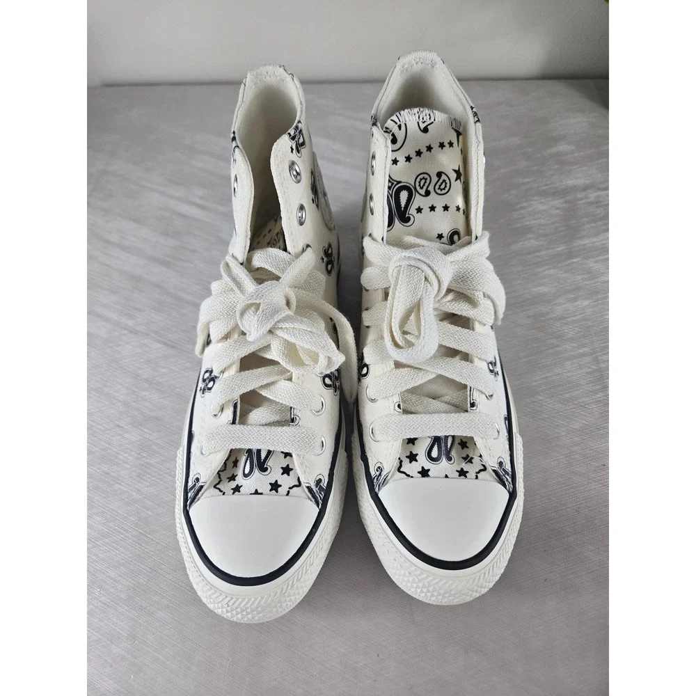 Converse Chuck Taylor All Star Hi Paisley Egret Black A15810F Mens 6.5 Womens8.5